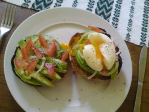 Egg dispatched: Runny Egg and Avocado on Toast with fersh Tomato Salsa